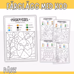 Påskpyssel - färglägg med kod