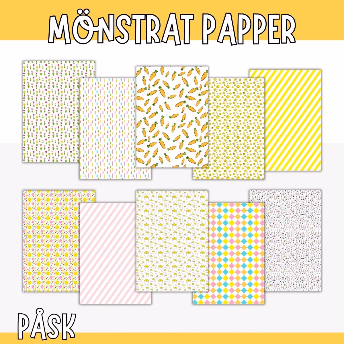 Mönstrat papper (påsk) - skriv ut själv