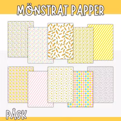 Mönstrat papper (påsk) - skriv ut själv