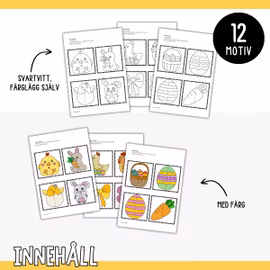 Para ihop påskmotiv – matchningsspel för barn