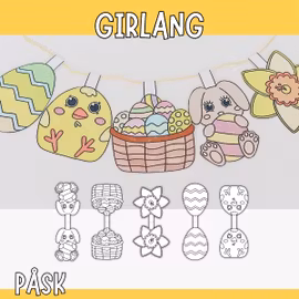 Påskpyssel att skriva ut - Girlang