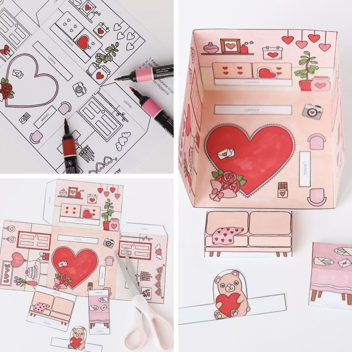 Pyssla dockhus - alla hjärtans dag