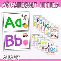 Kort med alfabetet - leklera