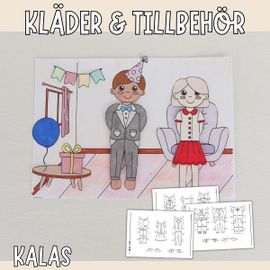 Tillägg klippdockor - Kalas