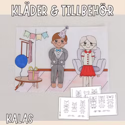 Tillägg klippdockor - Kalas