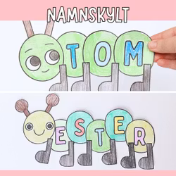 Pyssel - larv som namnskylt