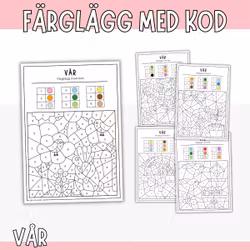 Färglägg med kod - Vår
