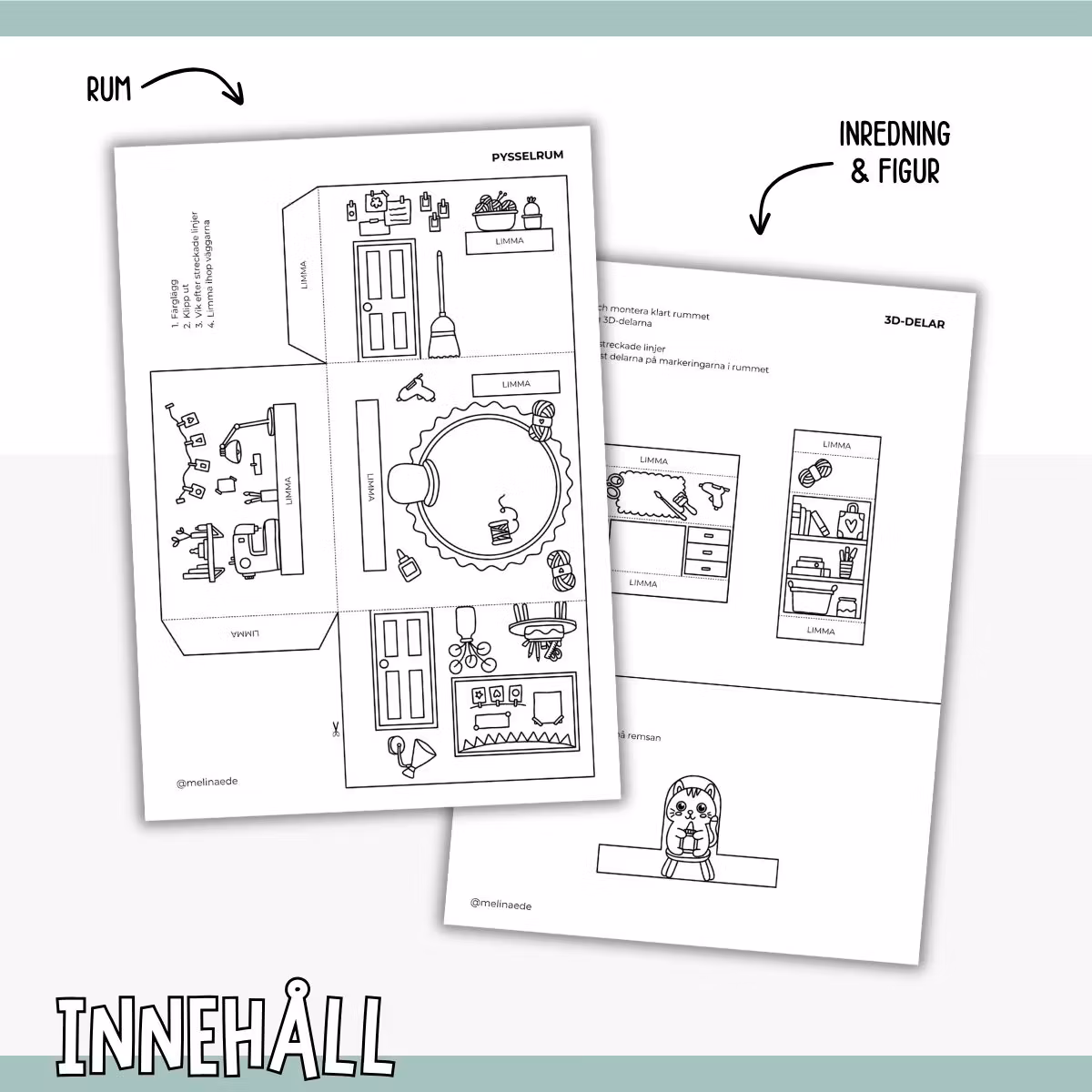 Pyssla dockhus - pysselrum