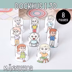 Pyssla dockhus - människor