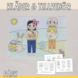 Tillägg klippdockor - Påsk