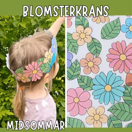 Blomsterkrans - pyssel med papper