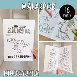 Målarbok - dinosaurier