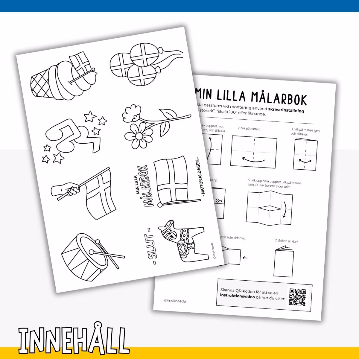 Min lilla målarbok - Sveriges nationaldag