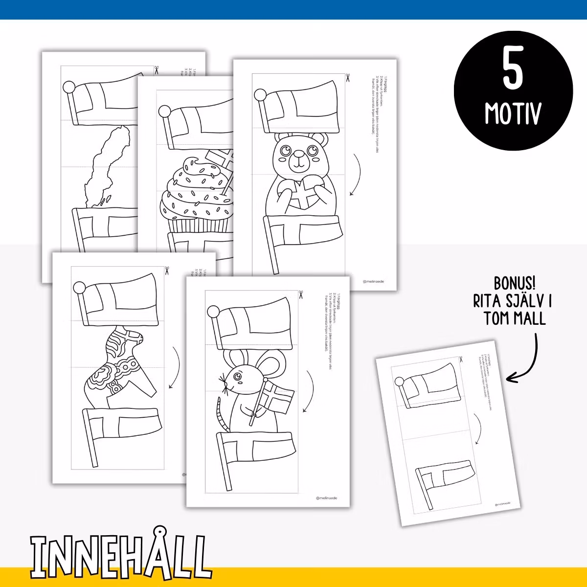 Nationaldagspyssel - Öppna flaggan