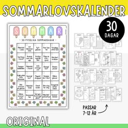 Sommarlovets pysselkalender - 30 dagar (original)