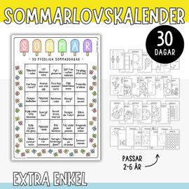 Sommarlovets pysselkalender - 30 dagar (extra enkel)