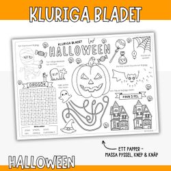 Pysselblad med kluringar för barn - Halloween