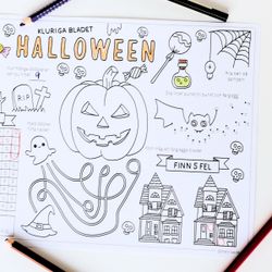 Pysselblad med kluringar för barn - Halloween