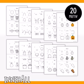 Rita halloweenmotiv steg för steg – 20 motiv