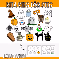 Rita halloweenmotiv steg för steg – 20 motiv