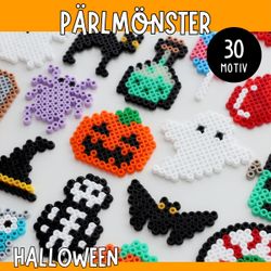 30 pärlmönster - Pärlplattor tema halloween