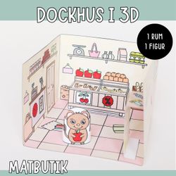 Pyssla dockhus - matbutik