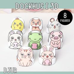 Pyssla dockhus - djur
