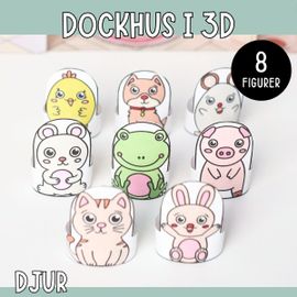 Pyssla dockhus - djur