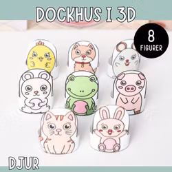 Pyssla dockhus - djur