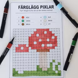 Höstpyssel - Färglägg pixelbilder