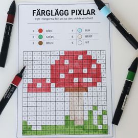 Höstpyssel - Färglägg pixelbilder