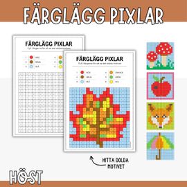 Höstpyssel - Färglägg pixelbilder