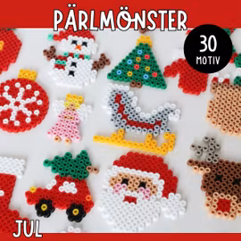 Pärlmönster för pärlplattor- 30 julmotiv