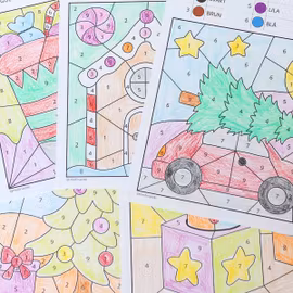 Färglägg med kod - Jul