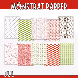 Mönstrat papper (jul) - skriv ut själv