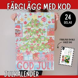 Julkalender - färglägg med kod