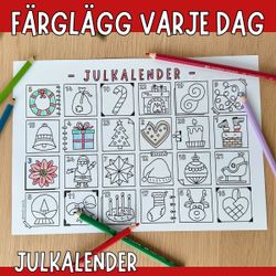 Julkalender - färglägg varje dag