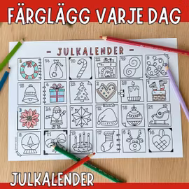 Julkalender - färglägg varje dag