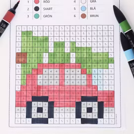 Julpyssel - färglägg pixelbilder