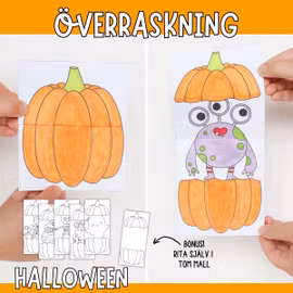 Halloweenpyssel för barn - Pumpor som öppnas
