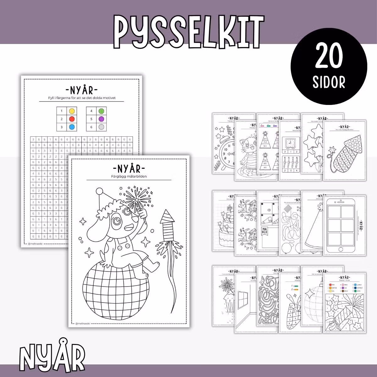 Nyårspyssel- Bara pennor behövs