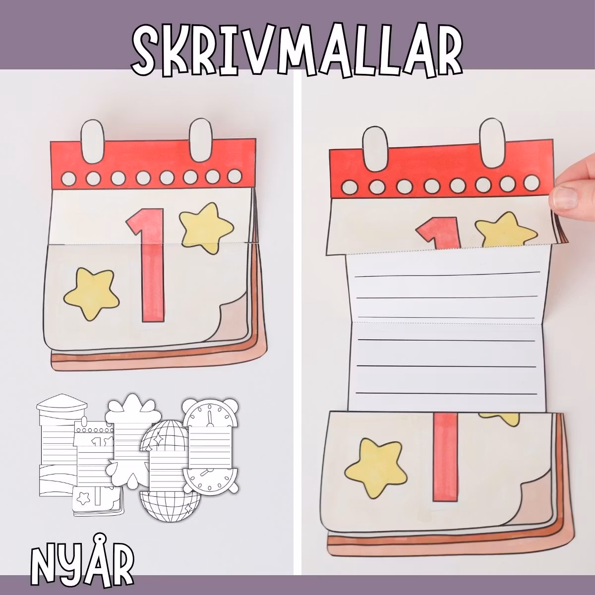 Nyårspyssel- skapa skrivmallar till nyår