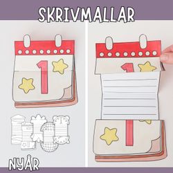 Nyårspyssel - skrivmallar