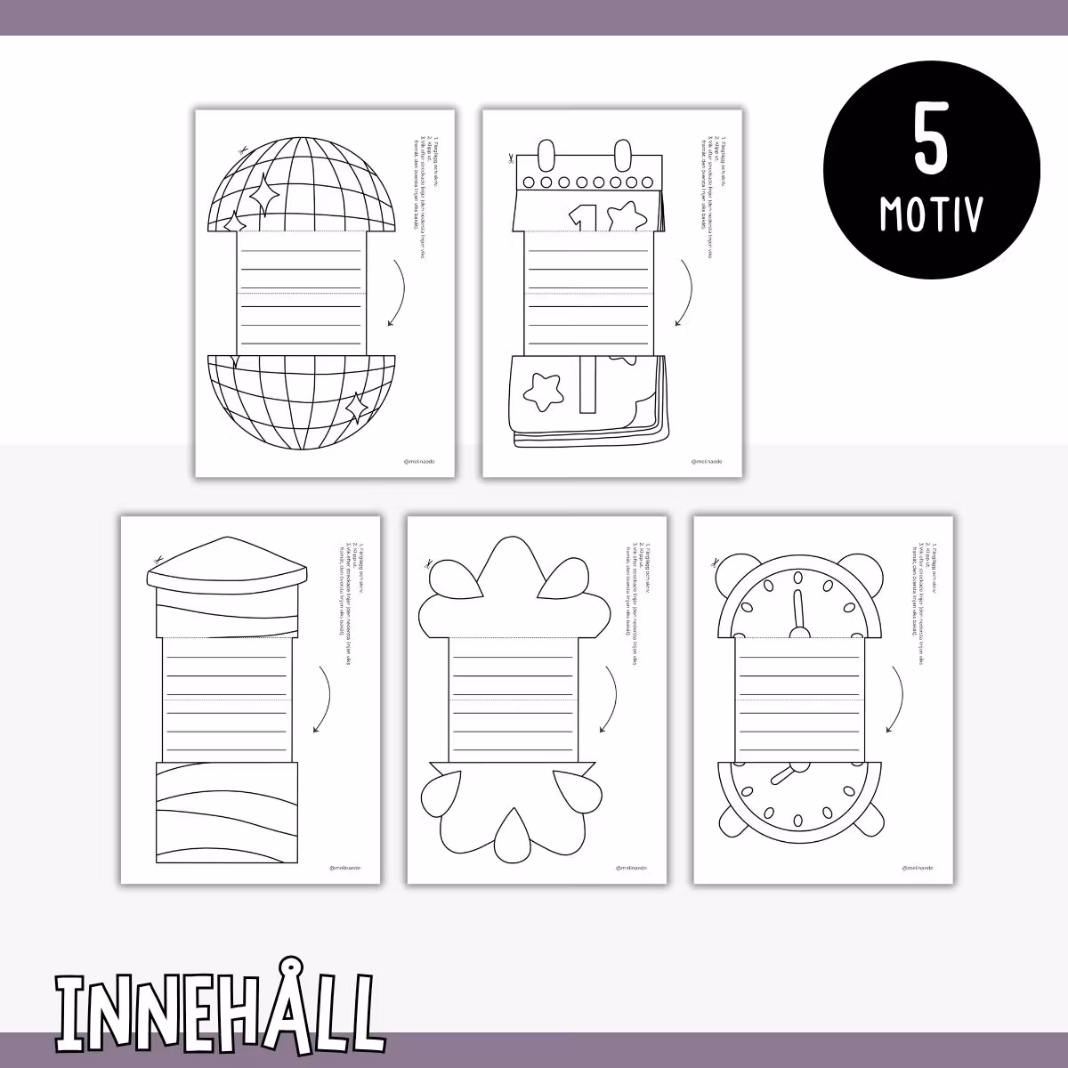 Nyårspyssel- skapa skrivmallar till nyår