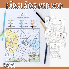 Färglägg med kod - Höst