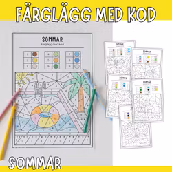 Färglägg med kod: sommar