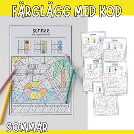 Färglägg med kod: sommar