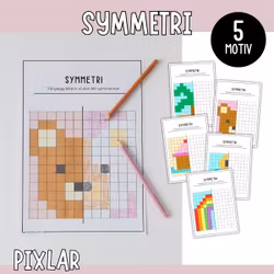 Symmetri - färglägg pixlar