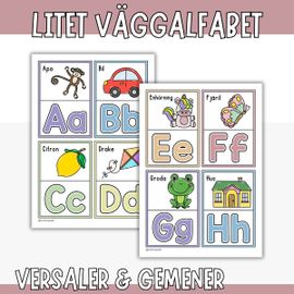 Litet väggalfabet, versaler och gemener