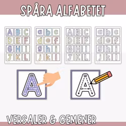 Bokstavskort - spåra bokstäver